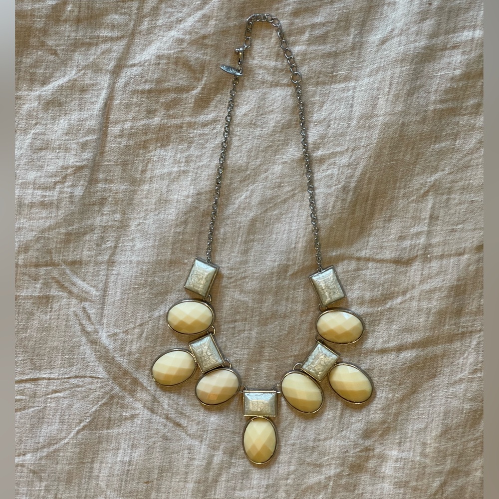 Faux Stone Necklace- ivory colored